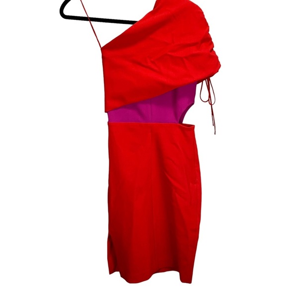 HANEY BRIANA ONE SHOULDER DRESS WITH RUCHED SLEEVE - Picture 7 of 8